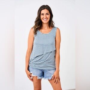 Latched Mama Asymmetrical Aegean Island nursing tank